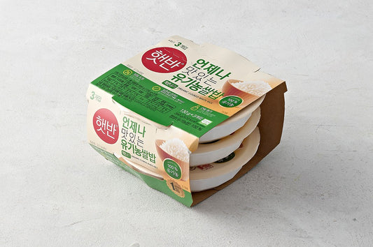CJ Hetbahn Organic Rice 130g*3 (햇반 유기농쌀밥 130g*3)